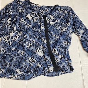 Cabi Large Long Sleeve Cheetah Print Blouse